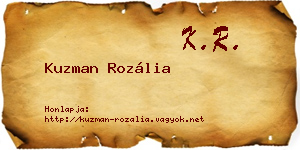 Kuzman Rozália névjegykártya