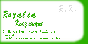 rozalia kuzman business card